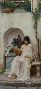  female Painting - Flora Greek female John William Waterhouse
